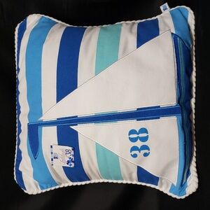 Dennis East International Latitude 38 NWT Sailboat with Stripes Pillow